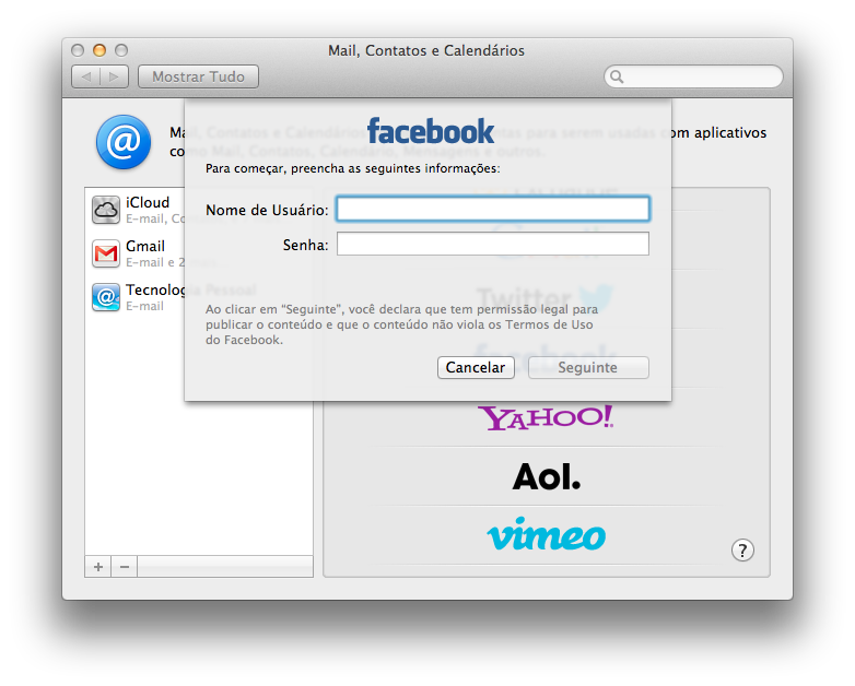 Saiba como configurar o Facebook direto em seu Mac 4