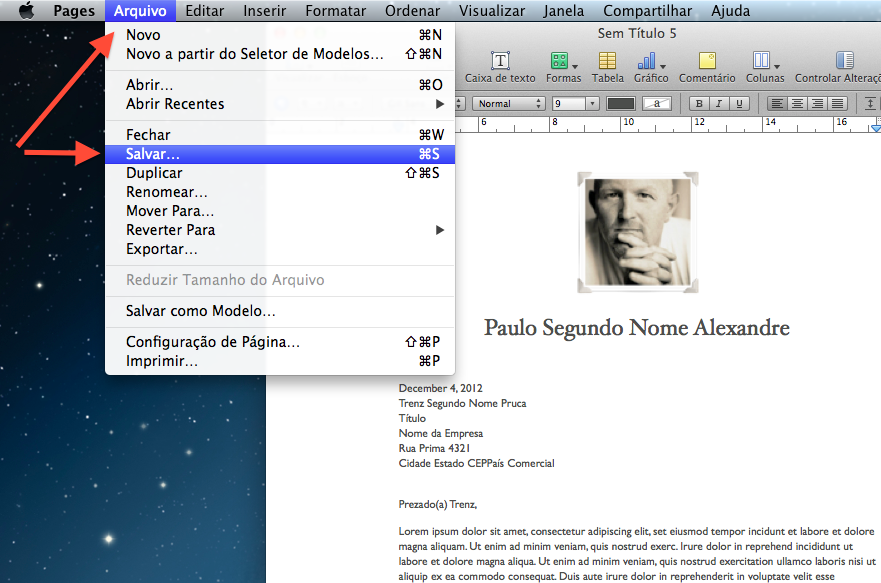 Como compartilhar arquivos no Pages