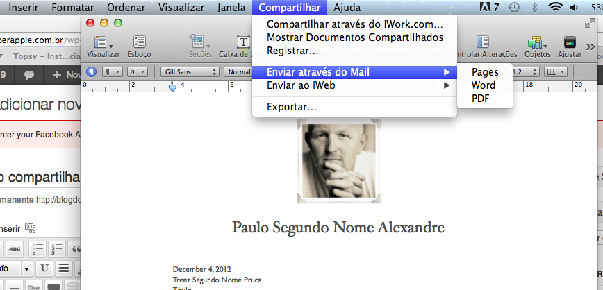 Como compartilhar arquivos no Pages
