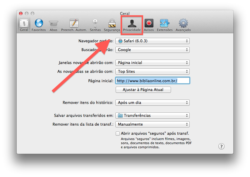 Como remover Cookies no Safari do Mac