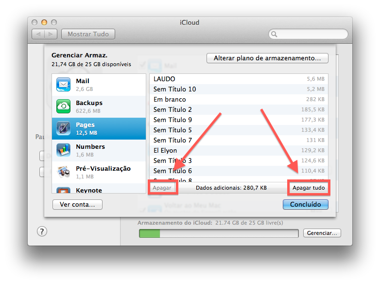 excluir os dados no iCloud excluir os dados no iCloud