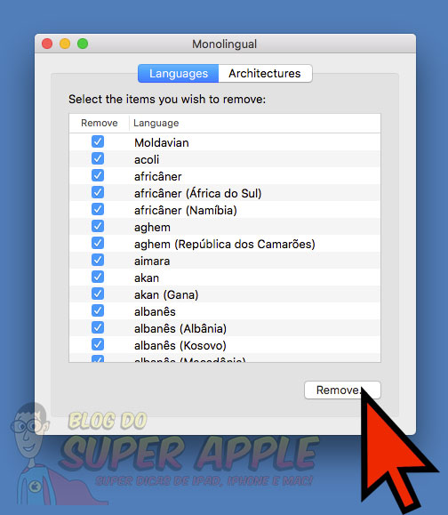 Espaco no HD do Macbook