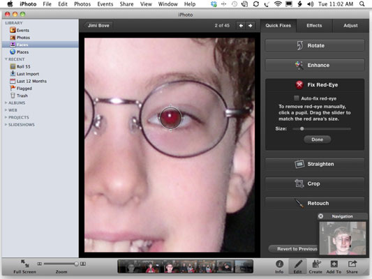 Como corrigir fotos com olhos vermelhos no iPhoto