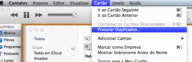 Contatos duplicados no Mac