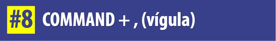 atalhos de teclado no mac