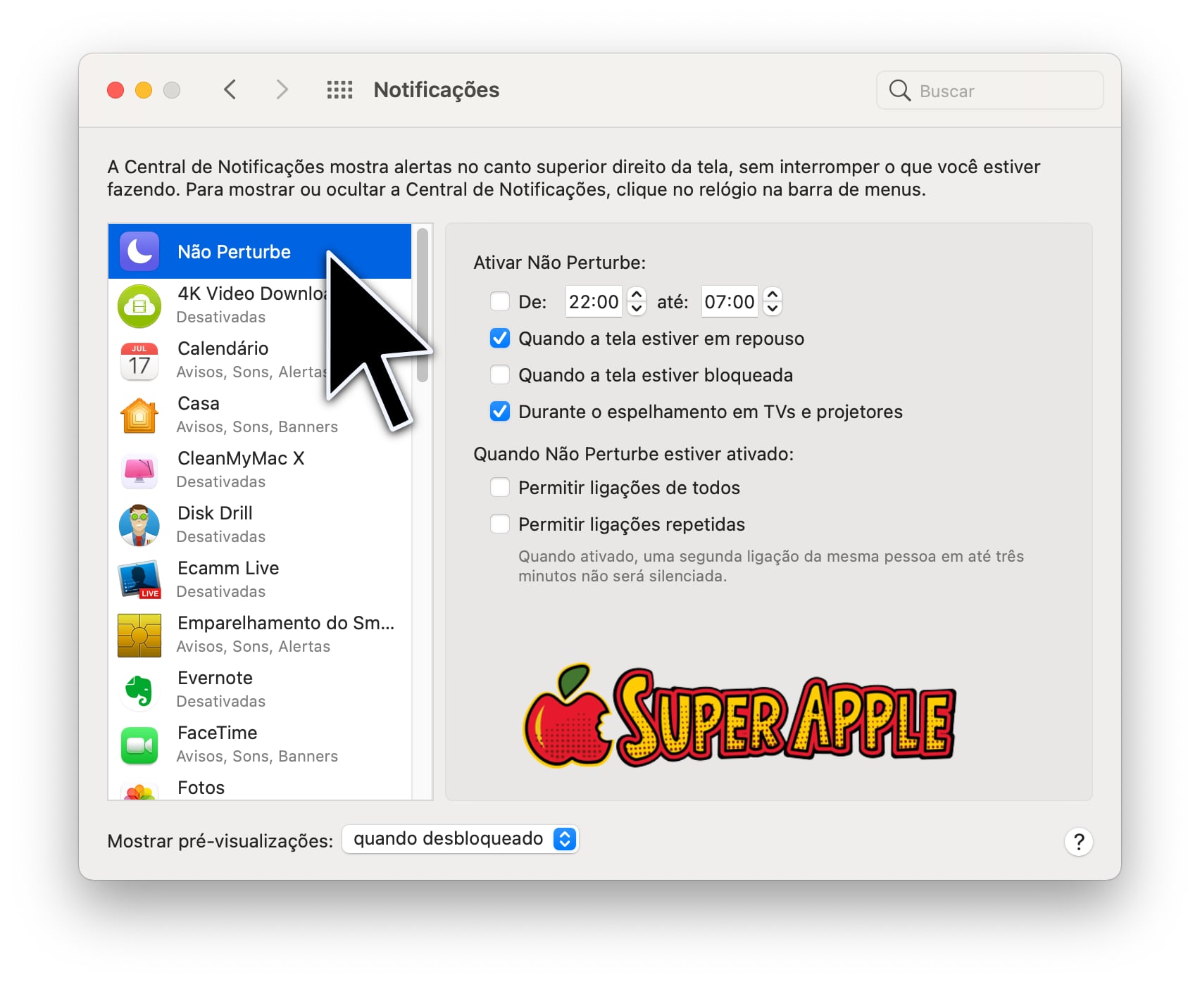 Não Perturbe do Mac