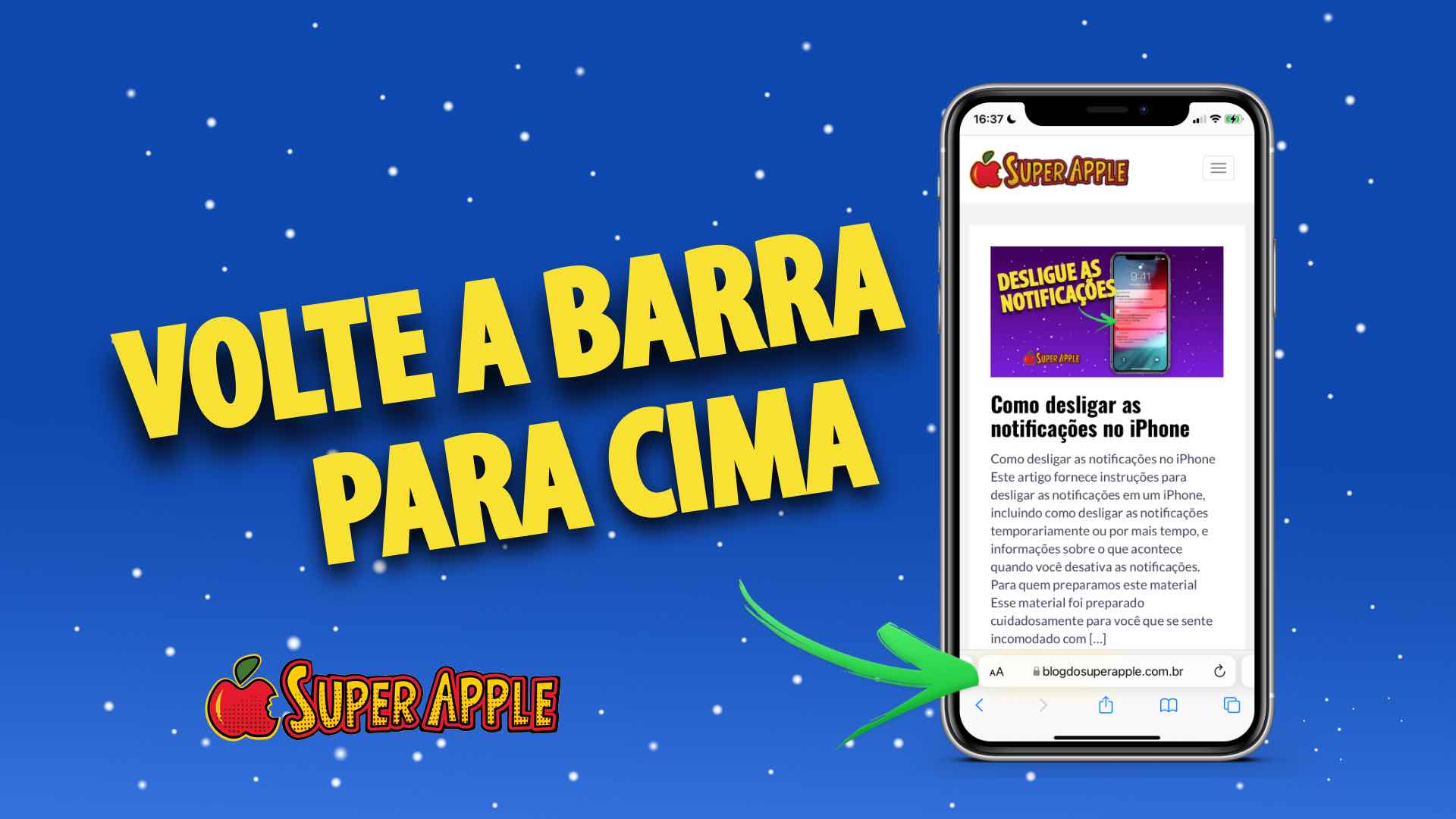 mudar barra safari para cima