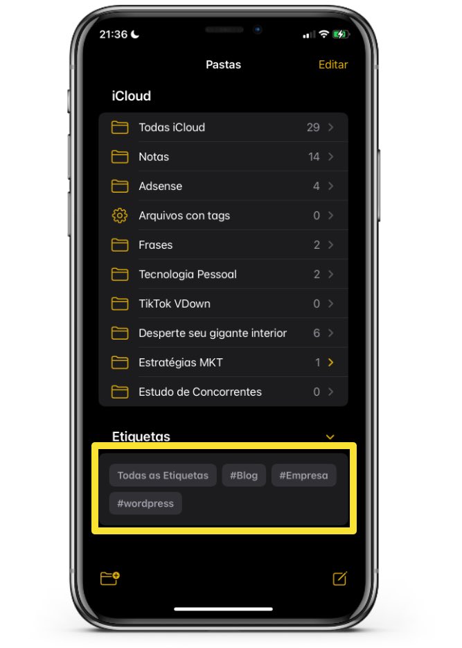 Organizar Notas no Seu iPhone