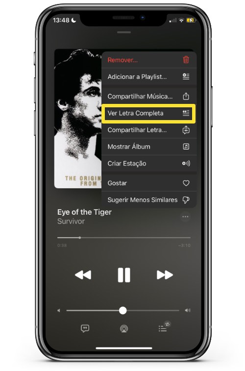  Letras Completas de Músicas no iPhone
