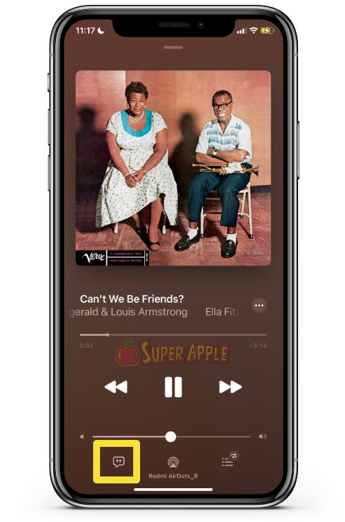 letras Apple Music do iPhone