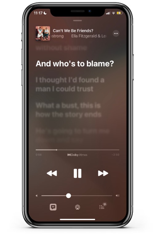 Letras Apple Music do iPhone