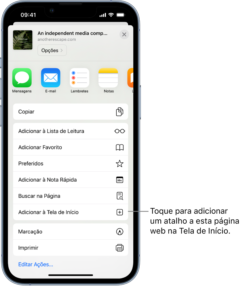 Favoritos Do Safari no iPhone