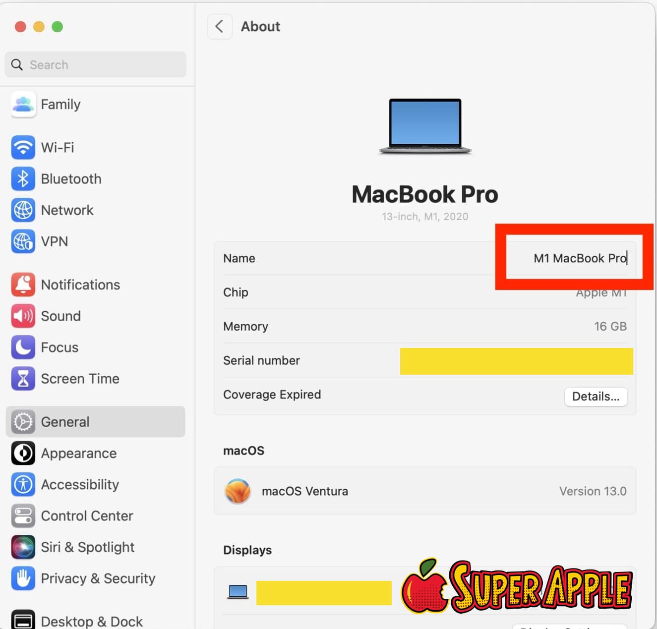 renomear o Mac com o MacOS Ventura