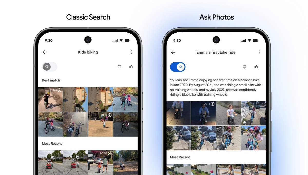 Google Fotos agora permite escolher entre busca com IA ou rápida