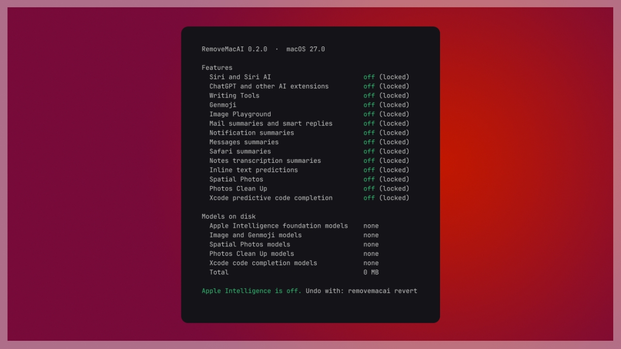 Remova o Apple Intelligence do macOS 27 Golden Gate com o RemoveMacAI — e saiba o que esperar de verdade